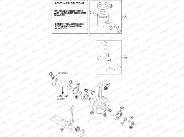 CRANKSHAFT, PISTON