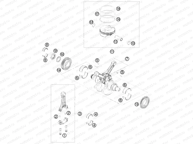 CRANKSHAFT, PISTON