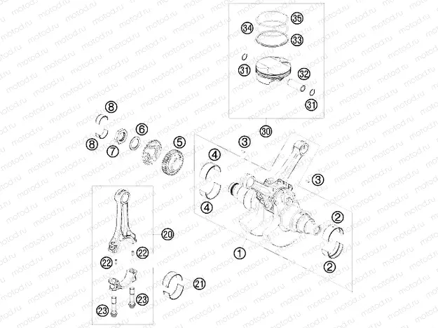 CRANKSHAFT, PISTON