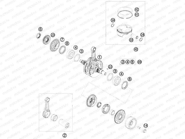 CRANKSHAFT, PISTON