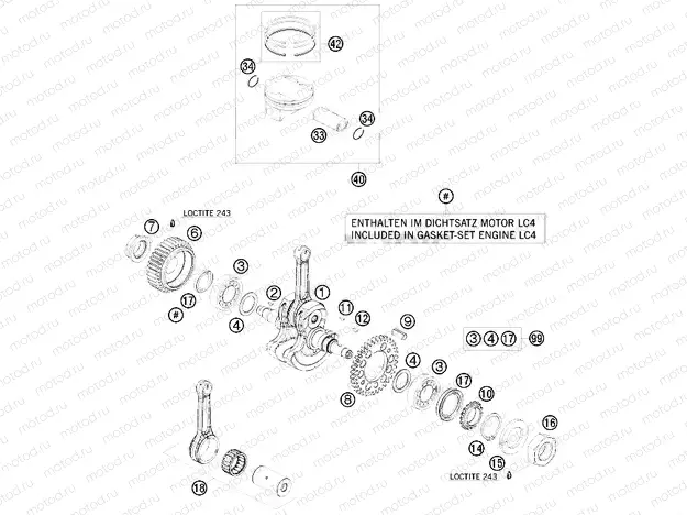 CRANKSHAFT, PISTON