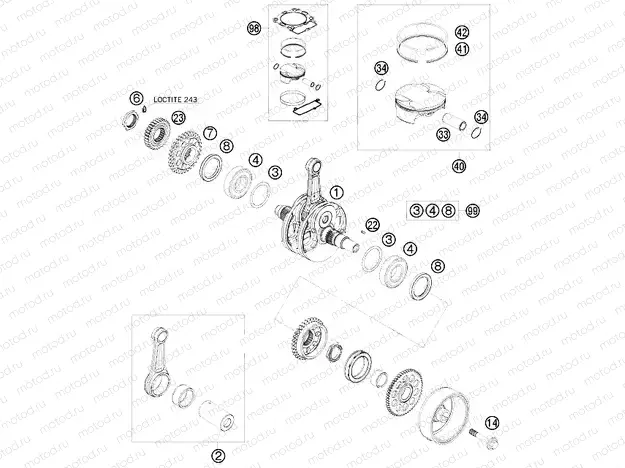 CRANKSHAFT, PISTON