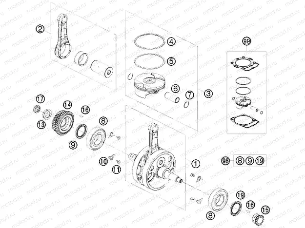 CRANKSHAFT, PISTON
