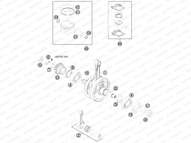 CRANKSHAFT, PISTON