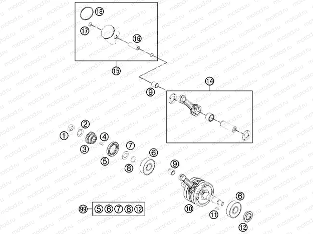 CRANKSHAFT, PISTON
