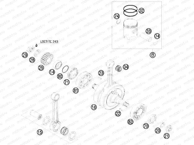 CRANKSHAFT, PISTON