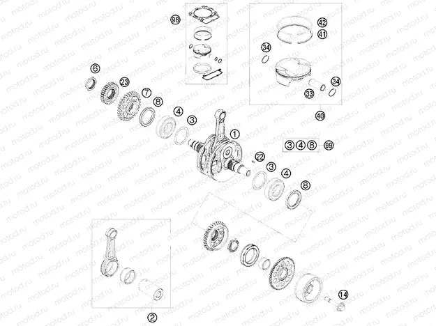 CRANKSHAFT, PISTON