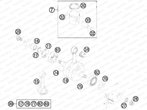 CRANKSHAFT, PISTON