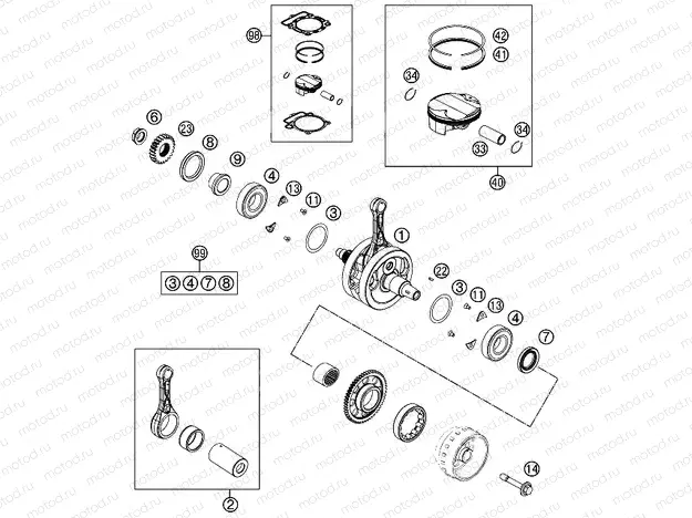 CRANKSHAFT, PISTON
