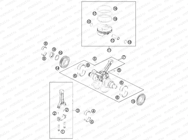 CRANKSHAFT, PISTON