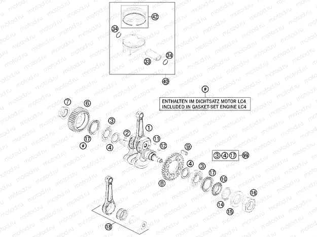 CRANKSHAFT, PISTON