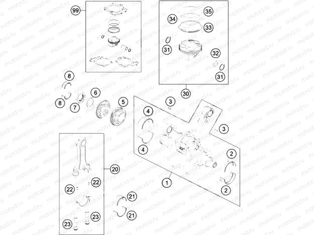 CRANKSHAFT, PISTON