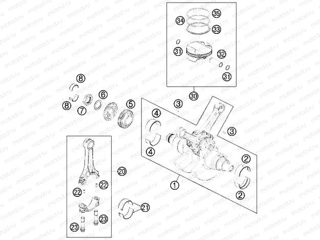 CRANKSHAFT, PISTON