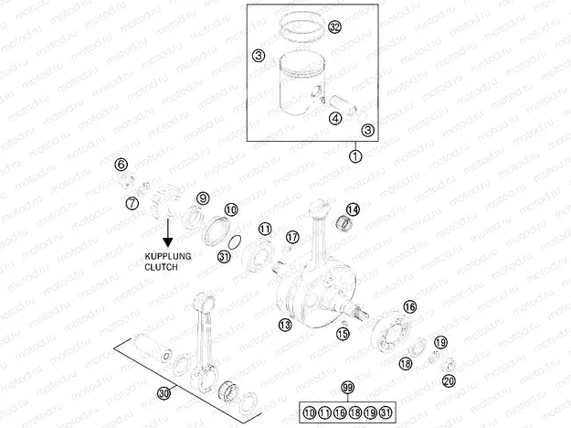 CRANKSHAFT, PISTON