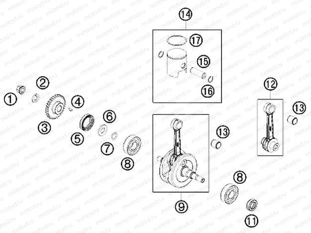 CRANKSHAFT, PISTON