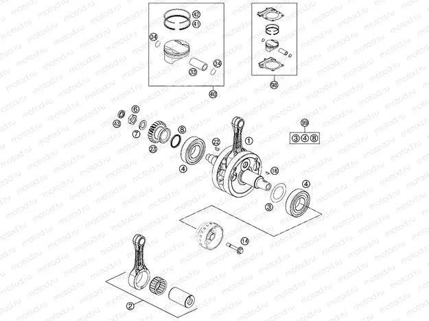 CRANKSHAFT, PISTON