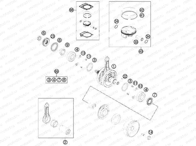 CRANKSHAFT, PISTON