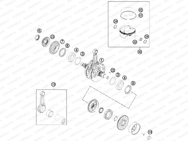 CRANKSHAFT, PISTON