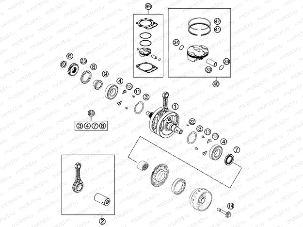CRANKSHAFT, PISTON