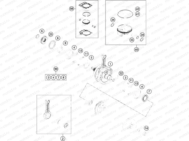 CRANKSHAFT, PISTON
