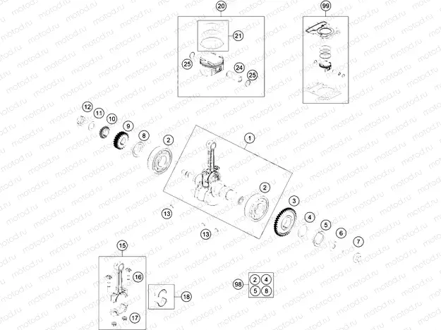 CRANKSHAFT, PISTON