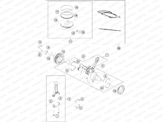 CRANKSHAFT, PISTON