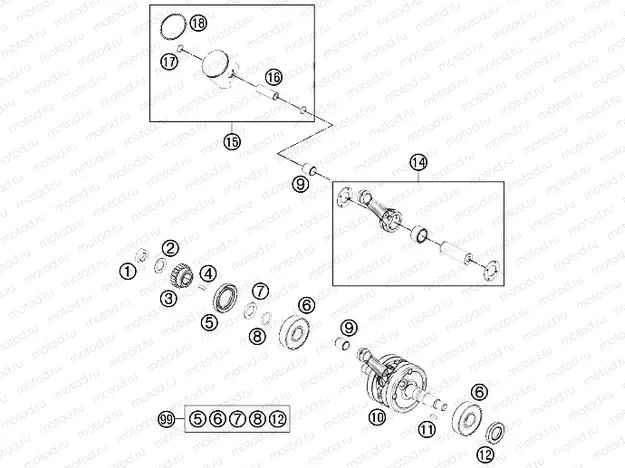CRANKSHAFT, PISTON