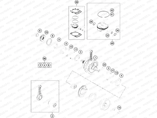 CRANKSHAFT, PISTON
