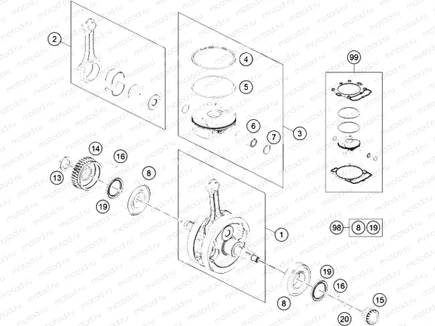 CRANKSHAFT, PISTON