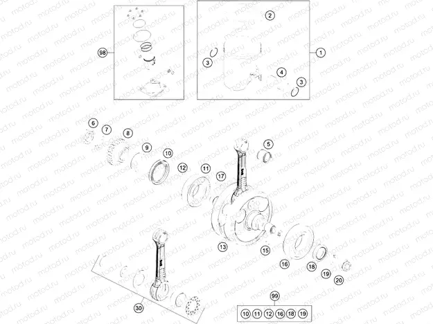 CRANKSHAFT, PISTON