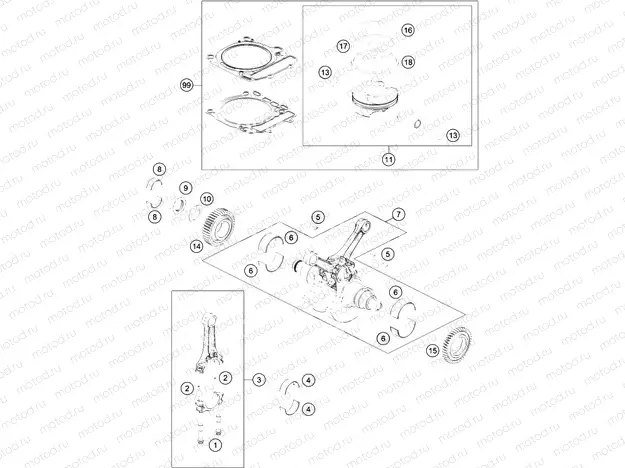 CRANKSHAFT, PISTON