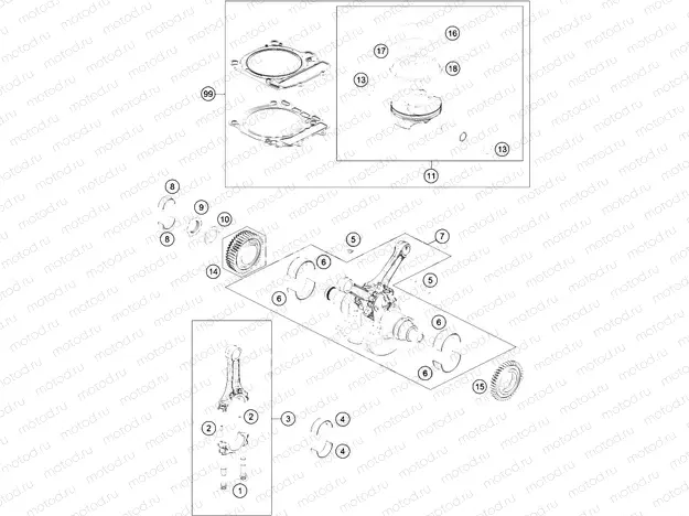 CRANKSHAFT, PISTON