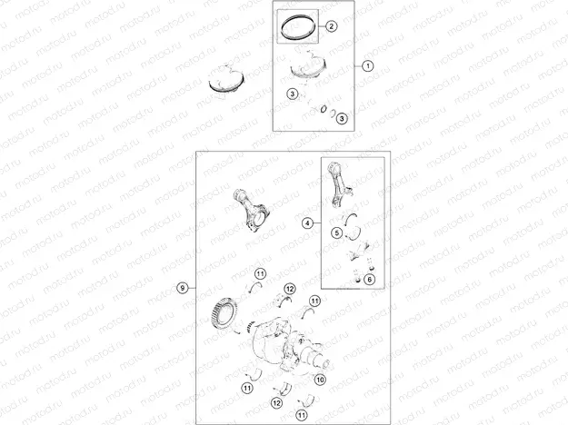 CRANKSHAFT, PISTON