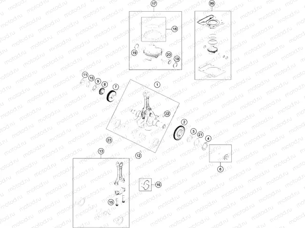 CRANKSHAFT, PISTON