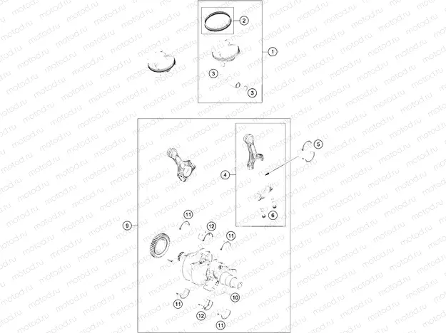 CRANKSHAFT, PISTON