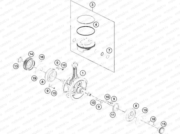 CRANKSHAFT, PISTON