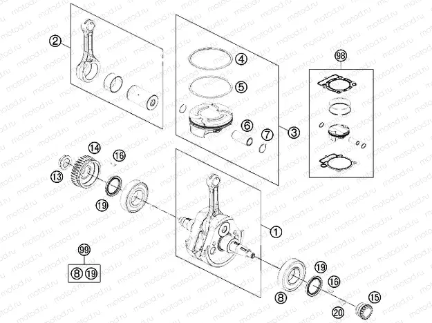 CRANKSHAFT, PISTON|Engine|30