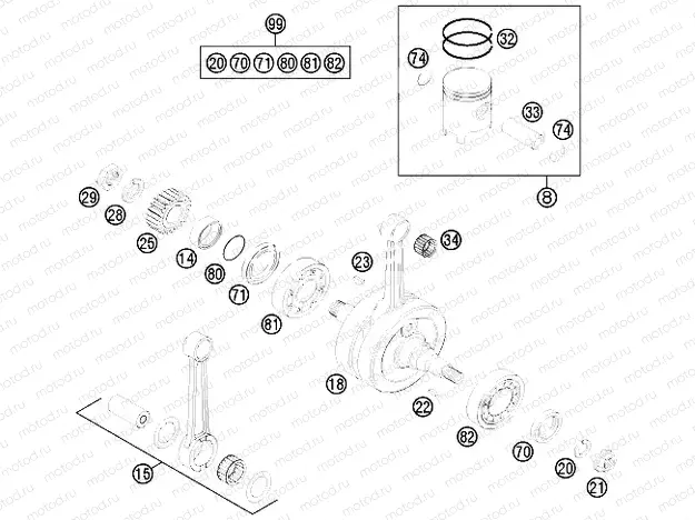 CRANKSHAFT, PISTON|Engine|30