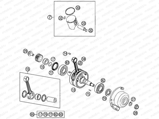 CRANKSHAFT, PISTON|Engine|30