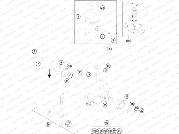 CRANKSHAFT, PISTON|Engine|30