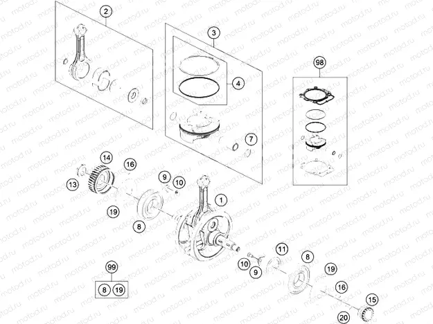 CRANKSHAFT, PISTON|Engine|30
