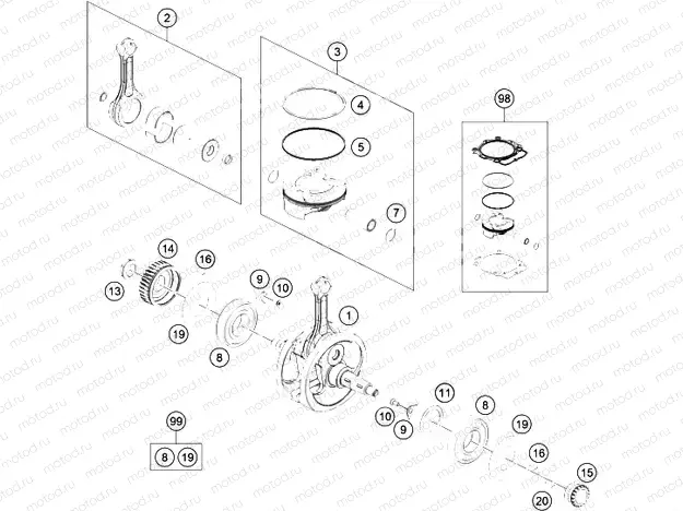 CRANKSHAFT, PISTON|Engine|30