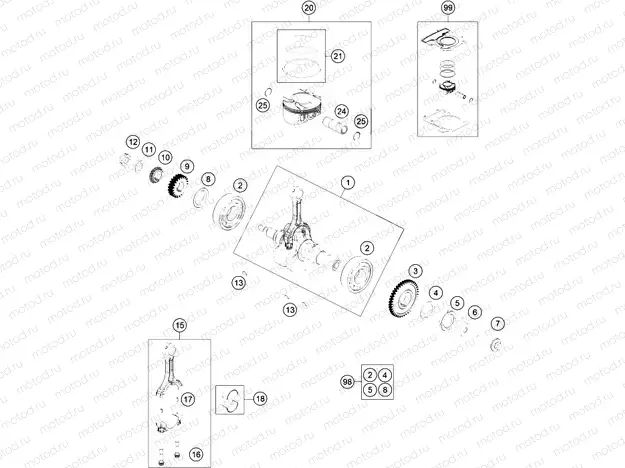 CRANKSHAFT, PISTON|Engine|30