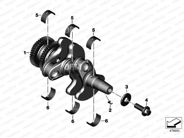 Crankshaft with bearing
