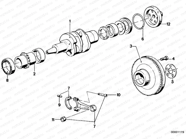 Crankshaft/Connecting rod/Mounting parts