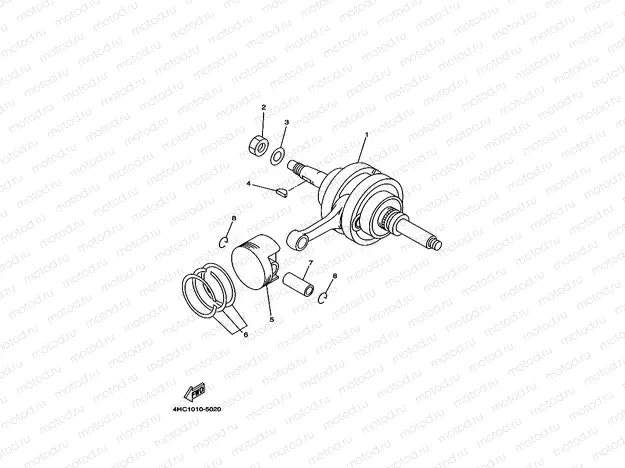 Crankshiyaft. Piston