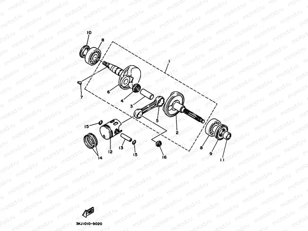 Crankshiyaft. Piston