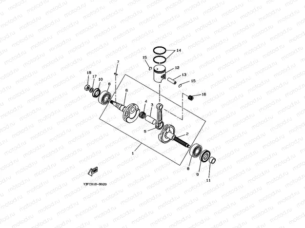 Crankshiyaft. Piston