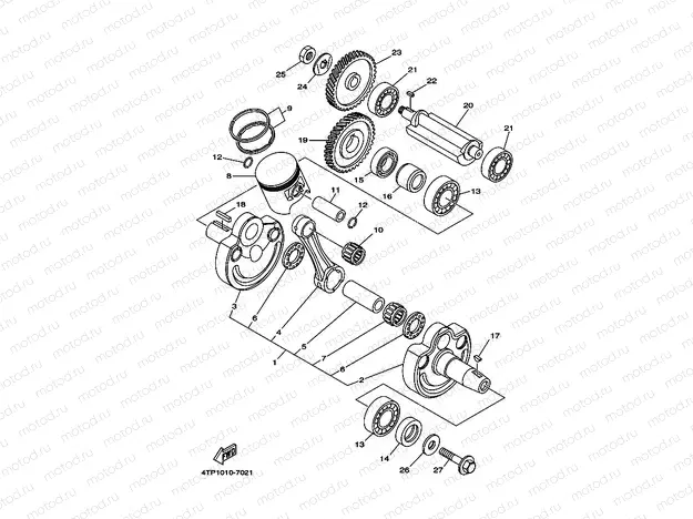 Crankshiyaft. Piston