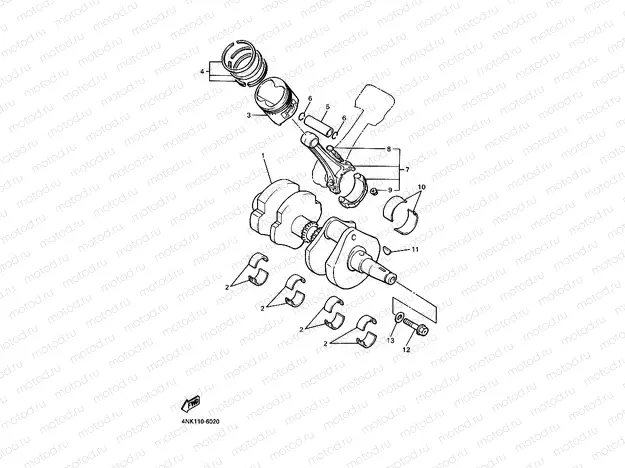 Crankshiyaft. Piston